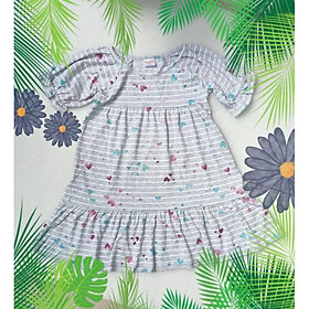 Váy Đầm bé gái cotton thun xuất khẩu, đầm thun bé gái, đầm mặc nhà, đầm thun bé gái size đại