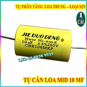 Mua 1 TỤ CHỐNG CHÁY LOA TRUNG 10MF VÀNG - TỤ CẢN LOA MID -TỤ LẮP LOA LỜI CAO CẤP - GIÁ 1 CHIẾC