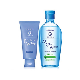 Bộ đôi Senka làm sạch cho mọi loại da (Nước Tẩy Trang Senka Fresh 230ml + SRM Tạo Bọt Senka Perfect Whip 120g)