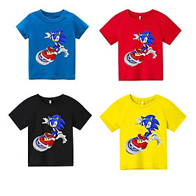 Áo thun trẻ em Sonic lướt ván Có size người lớn, King Cotton