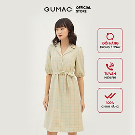 Đầm suông nữ thiết kế caro GUMAC DB316