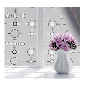 Mua Combo 5m Decal Giấy Dán Kính VÒNG TRÒN HỌA TIẾT TRẮNG ĐEN Khổ 45cm Có Sẵn Keo Tiện Lợi