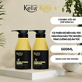 Combo dầu gội xả giữ màu tóc nhuộm Kella Premium A+ (Chai 500ml)