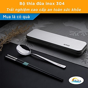 Mua Bộ Thìa Đũa Cá Nhân Văn Phòng Inox Có Hộp Không Gỉ Cao Cấp Đạt Chất Lượng Đức HADU