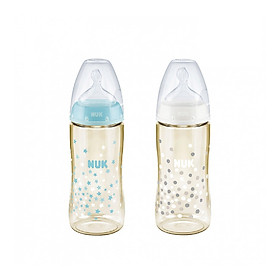Bình sữa Nuk PPSU  núm ti Silicone (Giao màu ngẫu nhiên