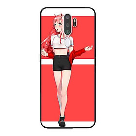 Ốp Lưng in cho Oppo A9 2020 Mẫu Cô Gái Nền Hồng Anime - Hàng Chính Hãng