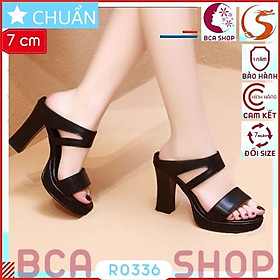Giày cao gót nữ  màu đen 7p RO336 ROSATA tại BCASHOP hở mũi, hở gót, cắt sành điệu và thời trang