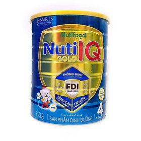 Sữa Nuti IQ Gold 4 1.5kg  - Phát triển não bộ và thị giác, Tăng cường sức đề kháng, Phát triển cân nặng - chiều cao, Tiêu hoá - hấp thu tốt, Ngăn ngừa táo bón