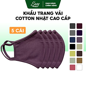 Khẩu Trang Vải Cotton Cao Cấp 2 lớp - Combo 5pcs - Màu Pastel Tinh Tế