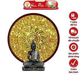 Đèn Thờ Hào Quang Phật Tranh Trúc Chỉ Tròn, Trang Trí Bàn Thờ, Hào Quang Trúc Chỉ Mandala TC-HQ-59