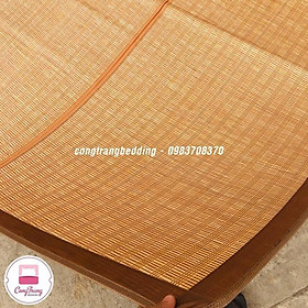 Mua Chiếu trúc tăm vân gỗ in hoa mát lạnh mùa hè màu gỗ - Họa Tiết Ngẫu Nhiên (Đủ kích thước từ m6x2m - m8x2m)