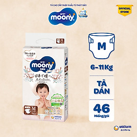 Tã Dán Moony Natural Bông Organic M46 (46 Miếng)