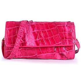 Túi đeo nữ da cá sấu Huy Hoàng 2 gai màu hồng HC6271