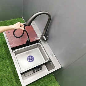 Mua Chậu Rửa Chén Bát 1 Hố SUS 304 7546K-FOXIS Hot Nhất 2022  Màu Ghi Sang Trọng  Hố To Rộng Sâu