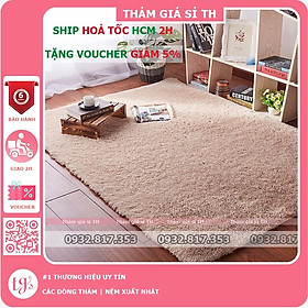 Mua Thảm Lông Xù Màu Be | 160x200cm | Thảm Trang Trí Phòng Khách - Phòng Ngủ - Thảm Trải Sofa - Thảm Dành Cho Bé