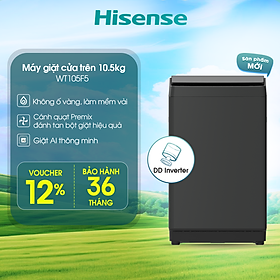 Mua |SP MỚI 2025| Máy giặt Hisense Inverter 10.5kg WT105F50 Giặt AI  Mềm vải sạch sâu  Bảo hành 3 năm - HÀNG CHÍNH HÃNG