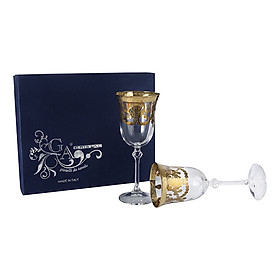 Mua Set 6 ly rượu pha lê mạ vàng 24k nhập khẩu ITALY  Brigitta Veneziano Gold GA Italy CRISTAL  6612