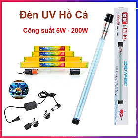  Đèn UV 5W - 200W Diệt Khuẩn Hồ Cá Lớn, Xử Lý Nước Thải, Sinh Hoạt, Sạch Nước 7 Ngày - 5W, 17.5cm, bóng đơn, bể dưới 300L