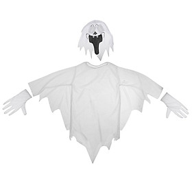 Tattered Gown Hoodie Mask Gloves Kid Halloween Fancy Dress Costume
