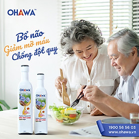 Dầu hạt lanh ép lạnh bền nhiệt OHAWA - Nhập khẩu từ Canada - Giàu Omega 3 - Hữu cơ - Lành mạnh - Phù hợp Eat Clean, Trộn salad - Cho bé ăn dặm - Chai 500ml
