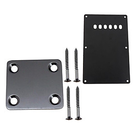Guitar Backplate Neck Plate for ST, SQ,  Style Electric Guitar Bass, with Crews,