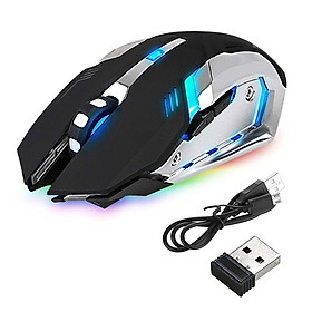 Chuột Không Dây Đèn LED Chơi Game Sạc Pin
