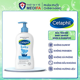 Sữa tắm gội dịu lành cho bé Cetaphil Baby Gentle Wash & Shampoo 400ml