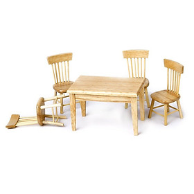 Bộ Bàn Ăn Nhỏ Bằng Gỗ (4 Ghế)