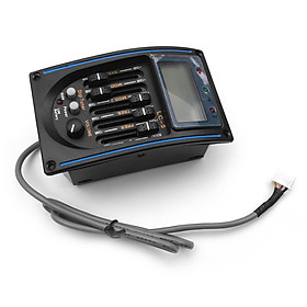 Electric Box Guitar Pickup 5 Bands Equalizer System Tuner Piezo LCD Screen - Blue