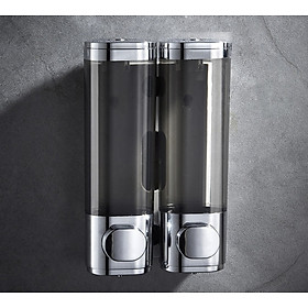 Mua Hộp đựng xà phòng đôi treo tường Wall Mount Double Bottles Soap Dispenser (600ml) (Bạc)