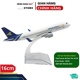 Mua Mô Hình Máy Bay VietTravel Airline 16cm Kèm Đế Trưng Bày - Trần Minh Đạt Store