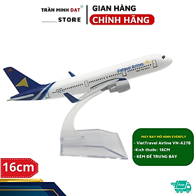 Mô Hình Máy Bay VietTravel Airline 16cm Kèm Đế Trưng Bày - Trần Minh Đạt Store - VietTravel Airline - 16cm