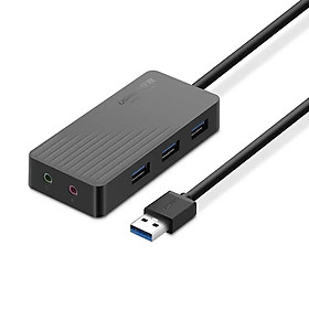 Mua Ugreen UG30420CR133TK 30CM màu Đen Bộ chia HUB USB 3.0 sang 3 USB 3.0 + cổng âm thanh 3.5mm hỗ trợ nguồn MICRO USB - HÀNG CHÍNH HÃNG