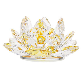 Large Crystal Lotus Flower Ornament with Gift Box, Feng Shui Decor Clear