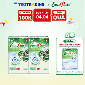 [Mẫu mới] Combo 2 Tã quần SunMate siêu mềm mại G1 mới size M-18+2 miếng