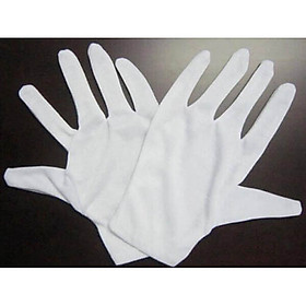 Mua Bao tay trắng  găng tay vải cotton  thun poly dùng cho lễ tân  sự kiện  kiểm định  bảo vệ  tiếp tân. Gói 5 đôi