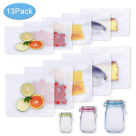 Silicone Food Storage Bag Reusable Freezer Bag Ziplock Leakproof Top Fruits Kitchen Organizer FDA Approved BPA Free