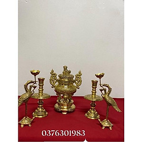 Mua Bộ đỉnh thờ lư thờ bằng đồng tam sự   ngũ sự cao 28cm bằng đồng cao cấp .Bộ đồ thờ đồng