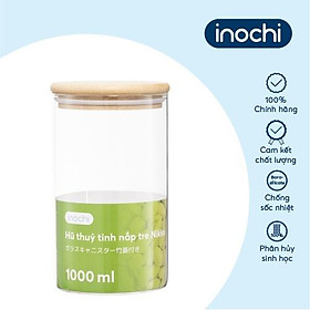 Mua Hũ thuỷ tinh nắp tre Inochi - Nikko 1000ml