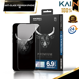 Miếng Dán Cường Lực Chống Chói Chống Vân Tay Mipow KingBull Cho iPhone 16 Pro Max/ 16 Pro/16 Plus/16, ANTI GLARE PREMIUM_Hàng chính hãng