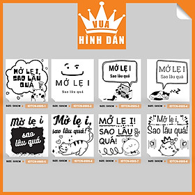 Set 50/100 nhãn dán MỞ LẸ I SAO LÂU QUÁ (open me) (5x5cm) - tem dán hộp, túi hàng hay gói quà (1.029