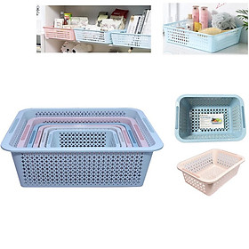 Mua Rổ nhựa hình chữ nhật CH cao cấp màu pastel Hàn Quốc đa năng đựng tài liệu  đồ dùng văn phòng  học tập nhỏ gọn