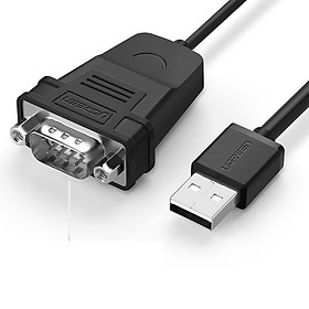USB 2.0 ra 9 chân đực DB9 RS 232 Ugreen 104BD30989CR 1M màu đen hàng chính hãng