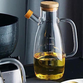 Mua Bình  lọ borosilicate thuỷ tinh có nắp ghỗ   nút silicon đựng dầu ăn   dấm  nước mắm có chia vạch đong