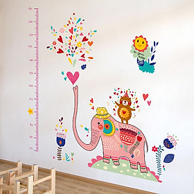 Mua Decal dán tường thước đo voi hồng