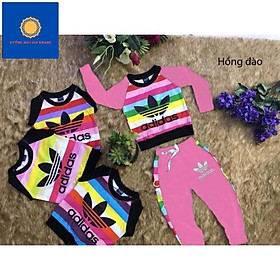 Đồ bộ quần áo thun dài tay bé gái, chất thun cotton thoải mái vận động - Xưởng may (Màu Phấn). Gia Khang