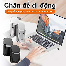 Giá đỡ giá kê tản nhiệt laptop mini siêu mỏng gấp gọn bằng kim loại 2 nấc điều chỉnh - Hàng chính hãng