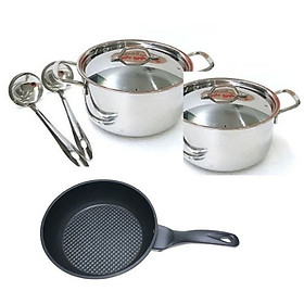 Bộ 2 nồi inox 16cm 20cm Fivestar và 1 chảo chống dính 20cm