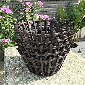 Mua Bộ 5 chậu lan giả gỗ màu nâu - đường kính miệng 29cm