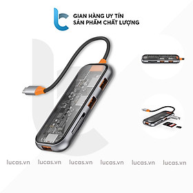 Hub USB-C 5in1 Trong Suốt WIWU Cyber CB005 - Hàng Chính Hãng